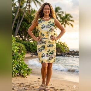 Hilo Hattie Hawaiian Print Sheath Dress XL